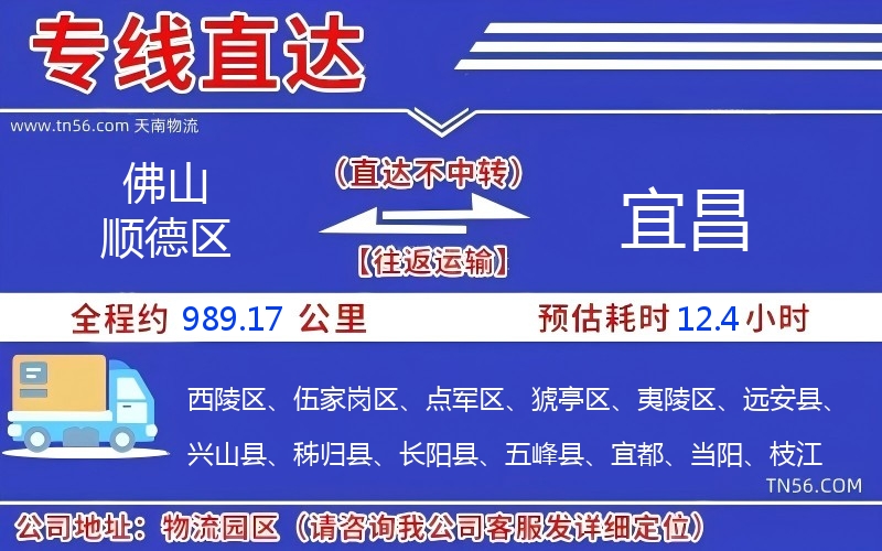 佛山顺德区到宜昌物流公司