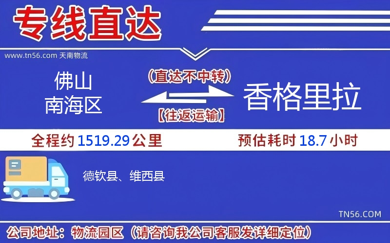 佛山南海区到香格里拉物流公司