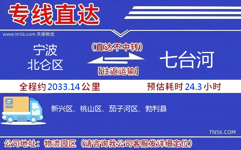 宁波北仑区到七台河物流公司 宁波北仑区到七台河物流公司