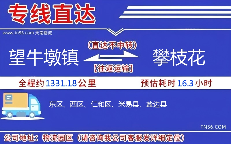 望牛墩镇到攀枝花物流公司