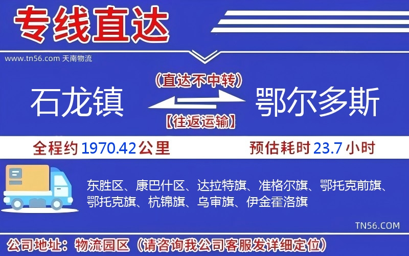 石龙镇到鄂尔多斯物流公司 石龙镇到鄂尔多斯物流公司