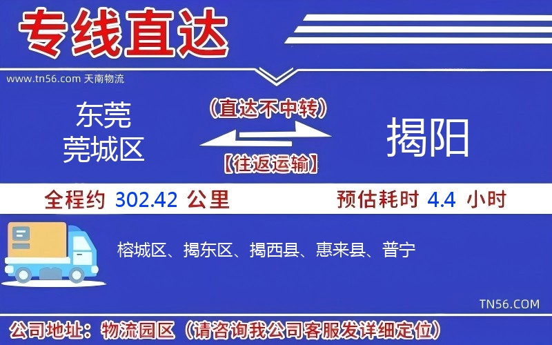 东莞莞城区到揭阳物流公司